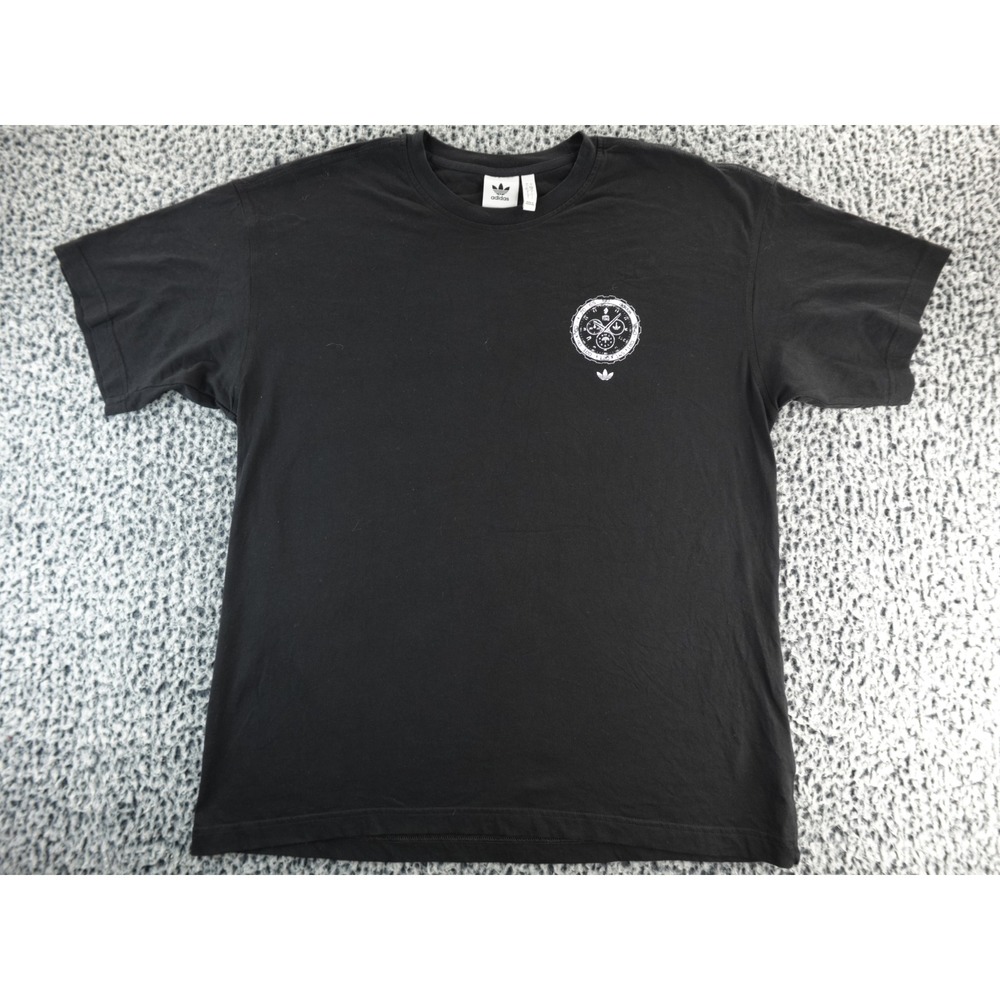 Adidas Graphic T Shirt Black "Dame Time" Clock Logo Short Sleeve Mens Large